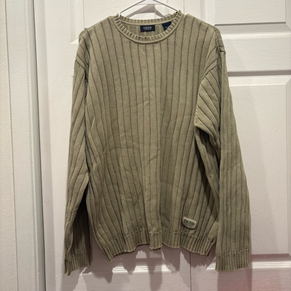 Vintage Tan IZOD 100% Cotton Sweater - Size Large